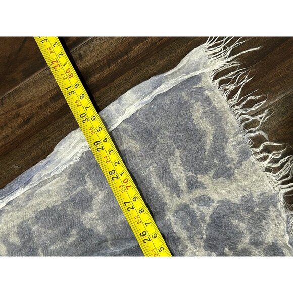Eileen Fisher Blue White Tie Dye Whisper Silk Lightweight Scarf Made In Italy - Picture 7 of 9